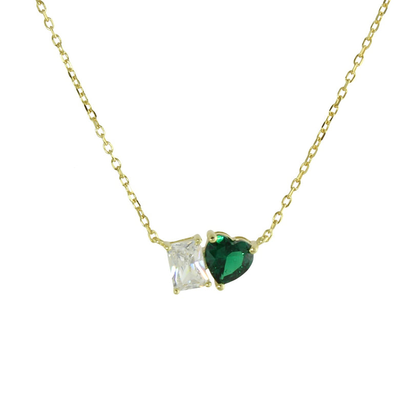 GREEN 2 STONE NECKLACE