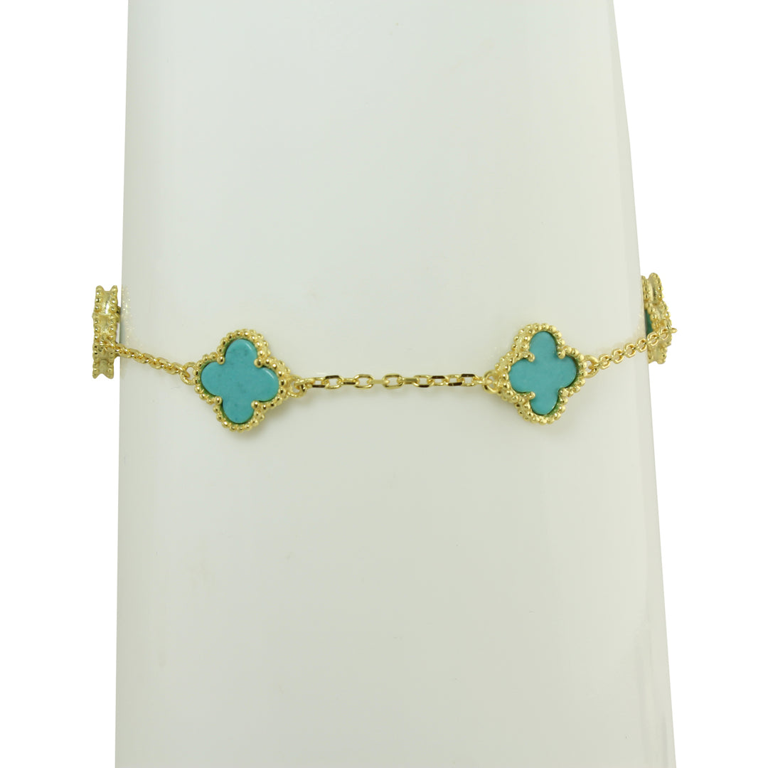 SMALL STATION COLOR CLOVER BRACELET