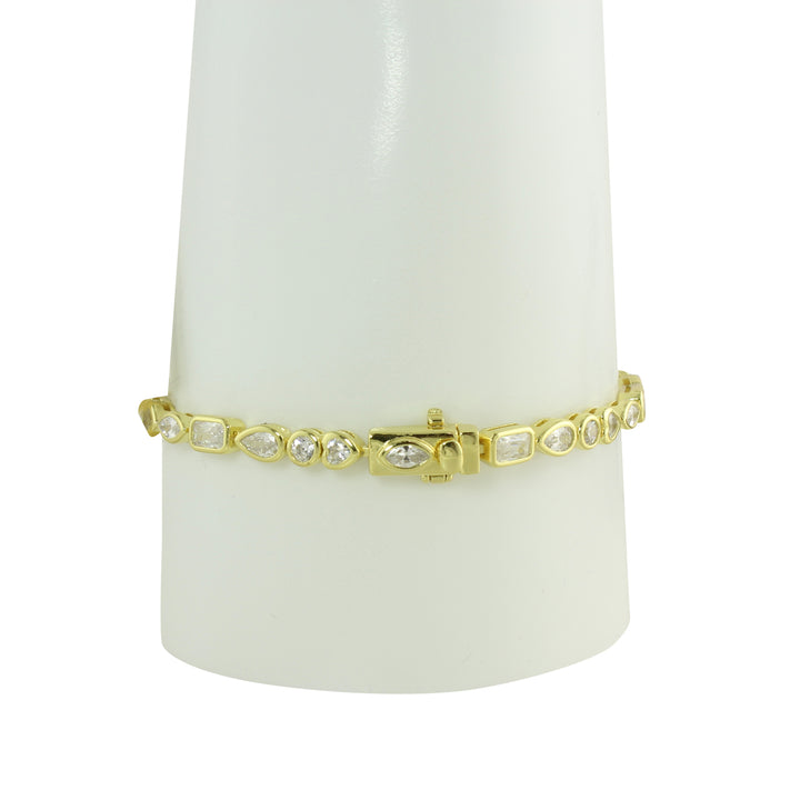 MIXED SHAPE BEZEL TENNIS BRACELET