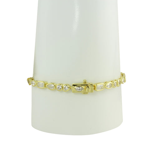 MIXED SHAPE BEZEL TENNIS BRACELET