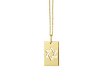 14K GOLD STAR OF DAVID DOG TAG NECKLACE