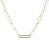 Cable link CZ rectangle necklace