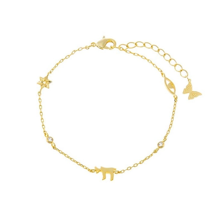 MINI STAR OF DAVID CHAI EYE BRACELET