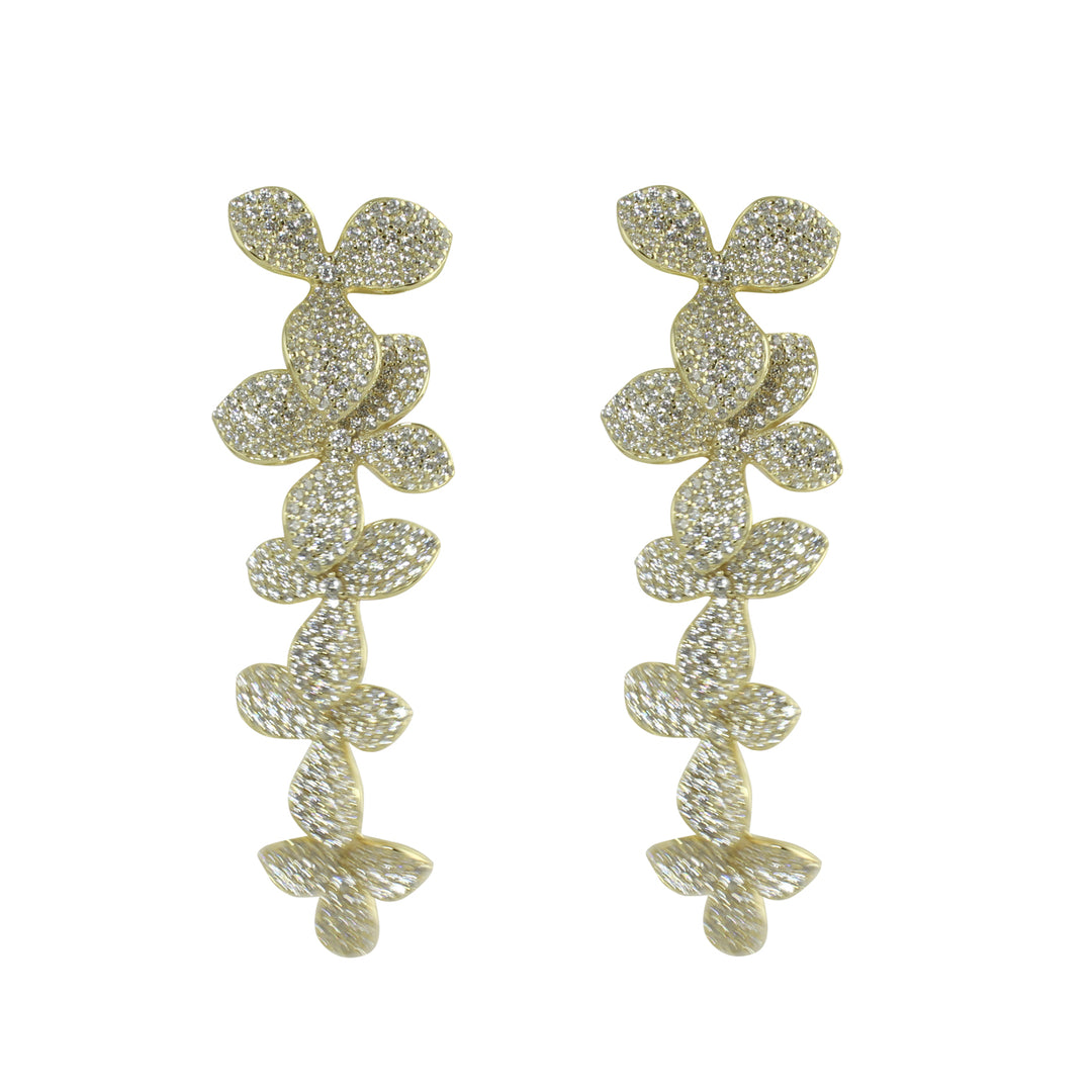 Gold flower drop earrings 