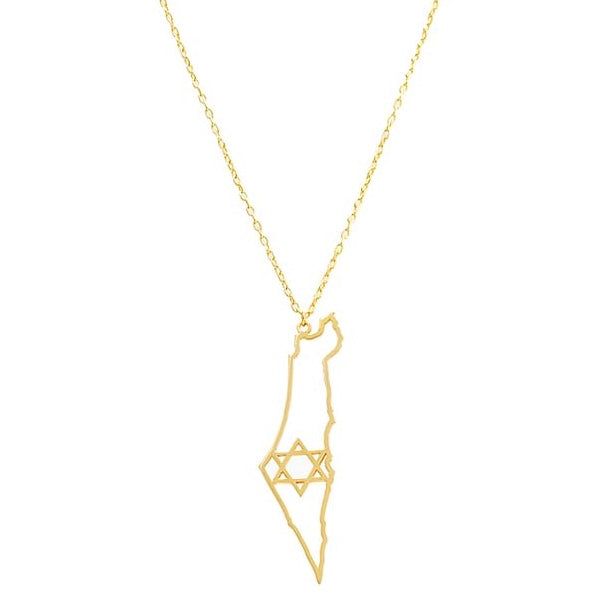 GOLD MAP OF ISRAEL NECKLACE