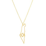 MAP OF ISRAEL STAR OF DAVID NECKLACE