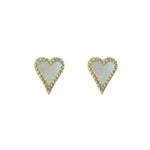 Small mother of pearl heart earrings