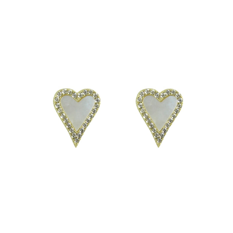 Small mother of pearl heart earrings