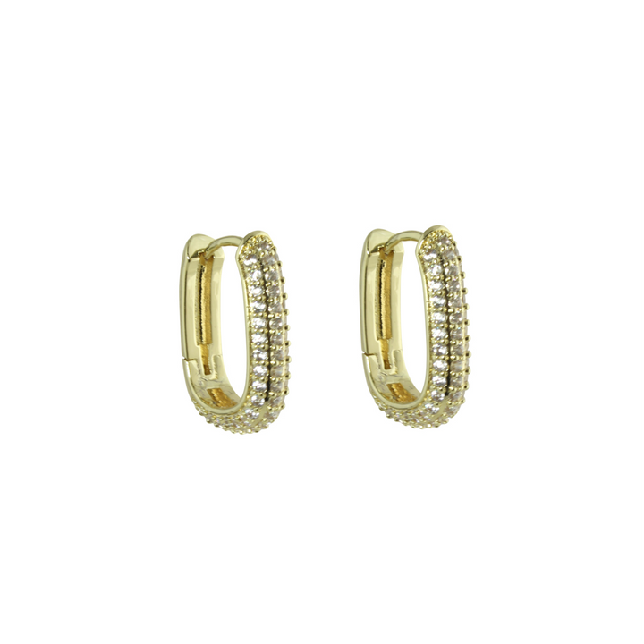 CZ CHUNKY RECTANGLE HOOPS