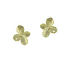 Polished gold flower stud earrings