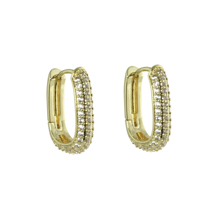 CZ CHUNKY RECTANGLE HOOPS