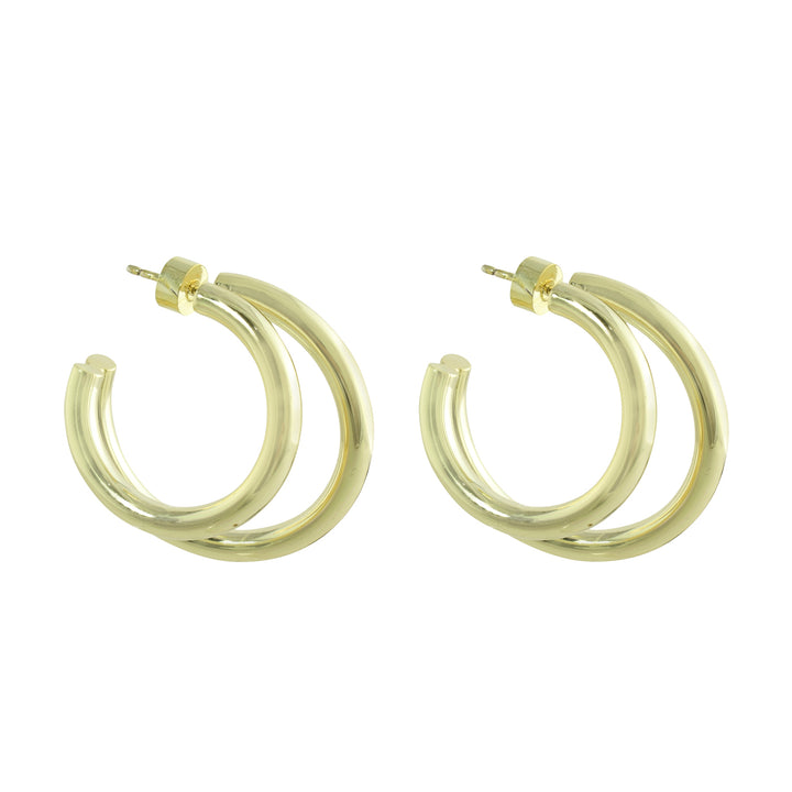 DOUBLE PUFFED HOOP EARRINGS