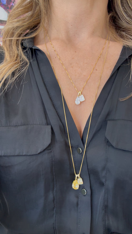 2 STONE SOLITAIRE NECKLACE