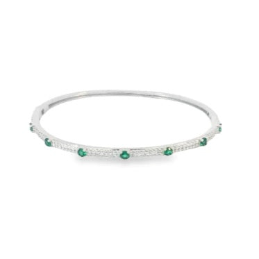 THIN PAVÈ STATION STONE BANGLE
