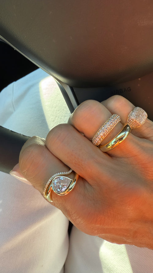 PEAR STONE BYPASS RING