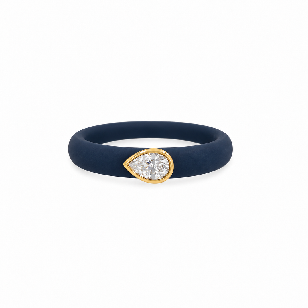 RUBBER BEZEL CZ RING