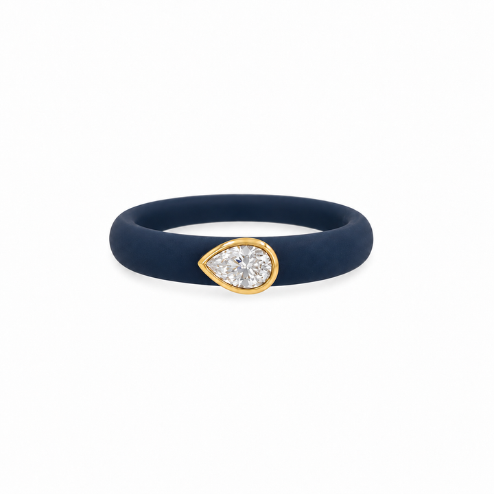 RUBBER BEZEL CZ RING