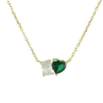 GREEN 2 STONE NECKLACE