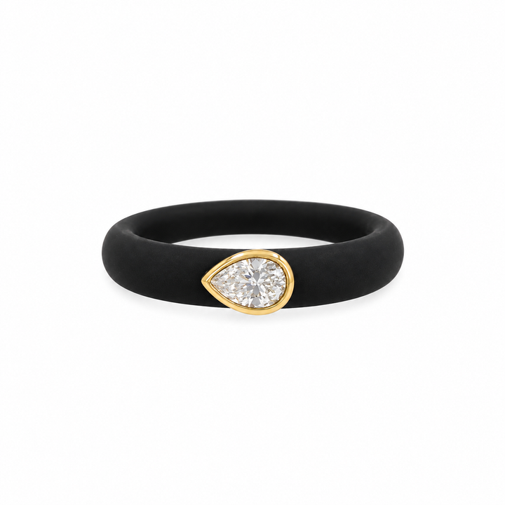 RUBBER BEZEL CZ RING