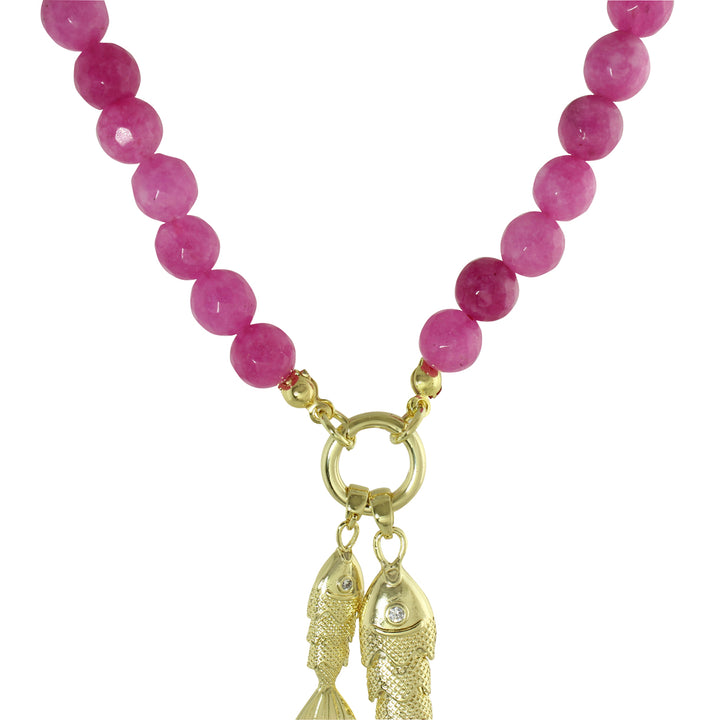 DOUBLE FISH BEAD NECKLACE