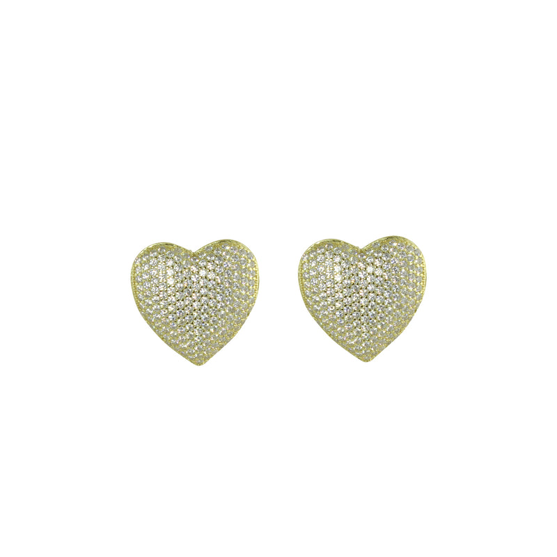 PAVÈ DOME HEART STUD EARRINGS