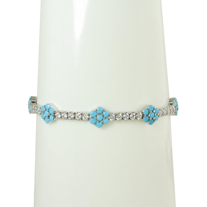 CZ FLOWER TENNIS BRACELET
