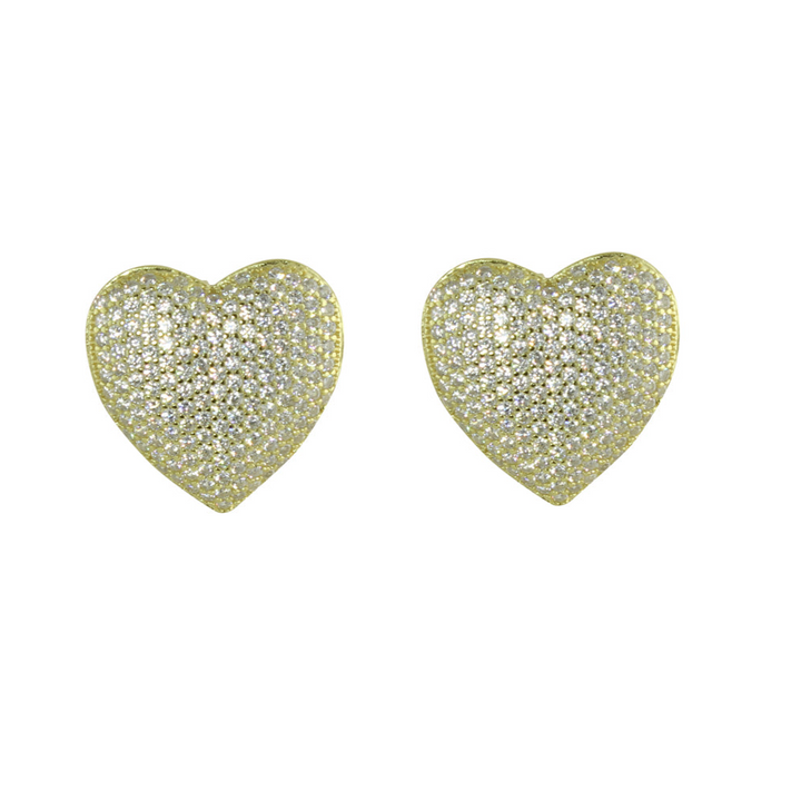 PAVÈ DOME HEART STUD EARRINGS