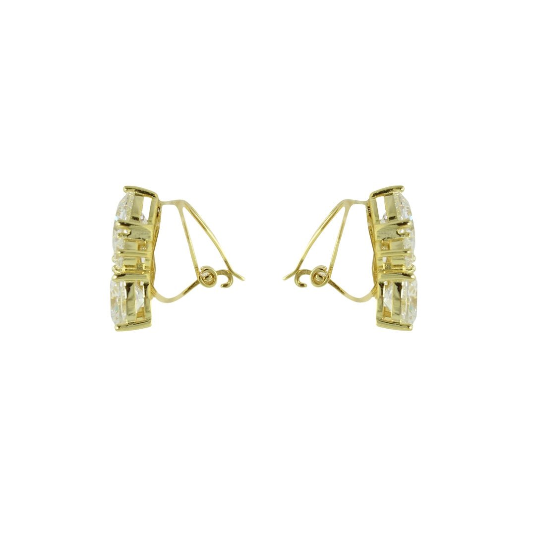 DIAMOND CLUSTER CLIP ON EARRINGS
