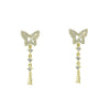 Pearl butterfly chain earrings