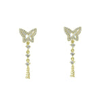 Pearl butterfly chain earrings