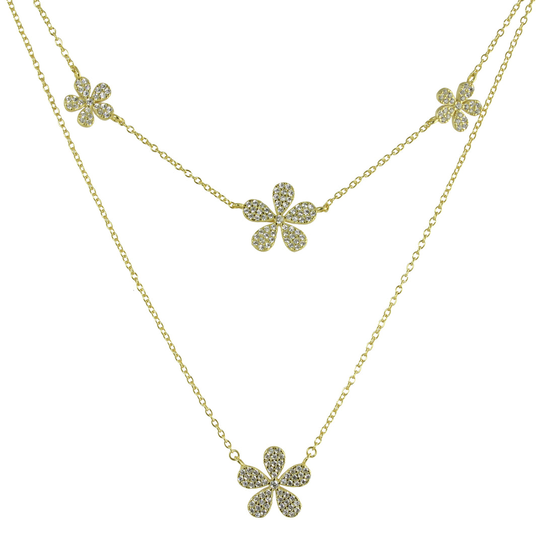 SINGLE PAVÈ FLOWER NECKLACE