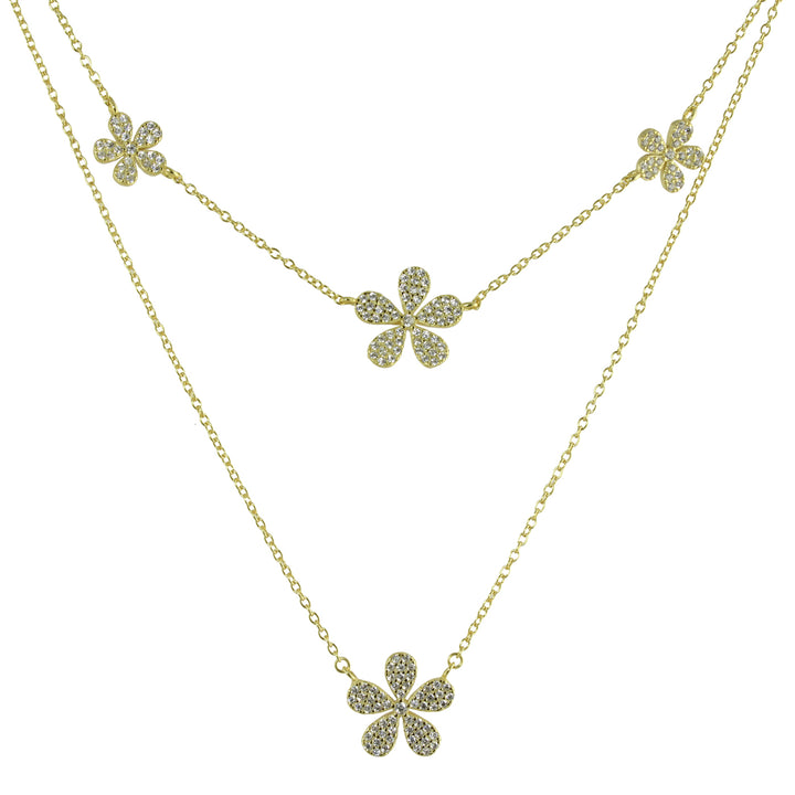 SINGLE PAVÈ FLOWER NECKLACE