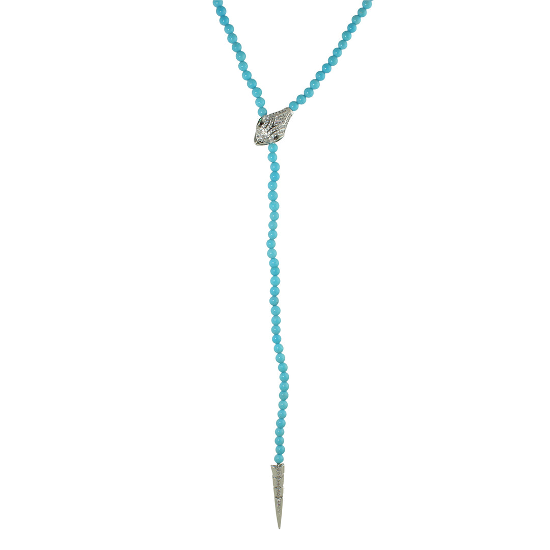 BEAD SNAKE LARIAT NECKLACE