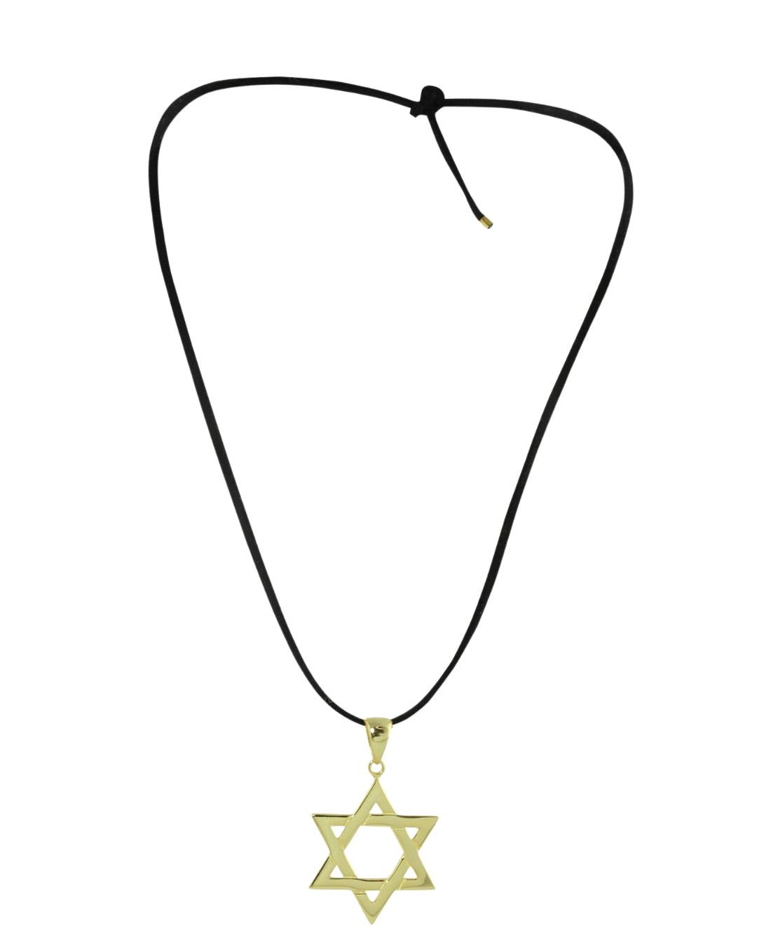 CORD WRAP LARGE STAR OF DAVID CHOKER