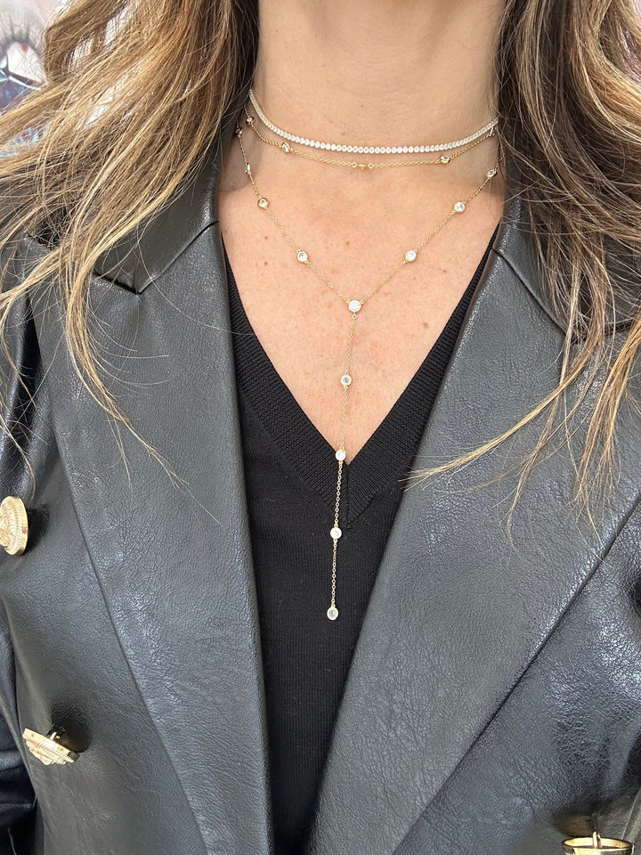 DIAMOND STATION CHOKER NECKLACE
