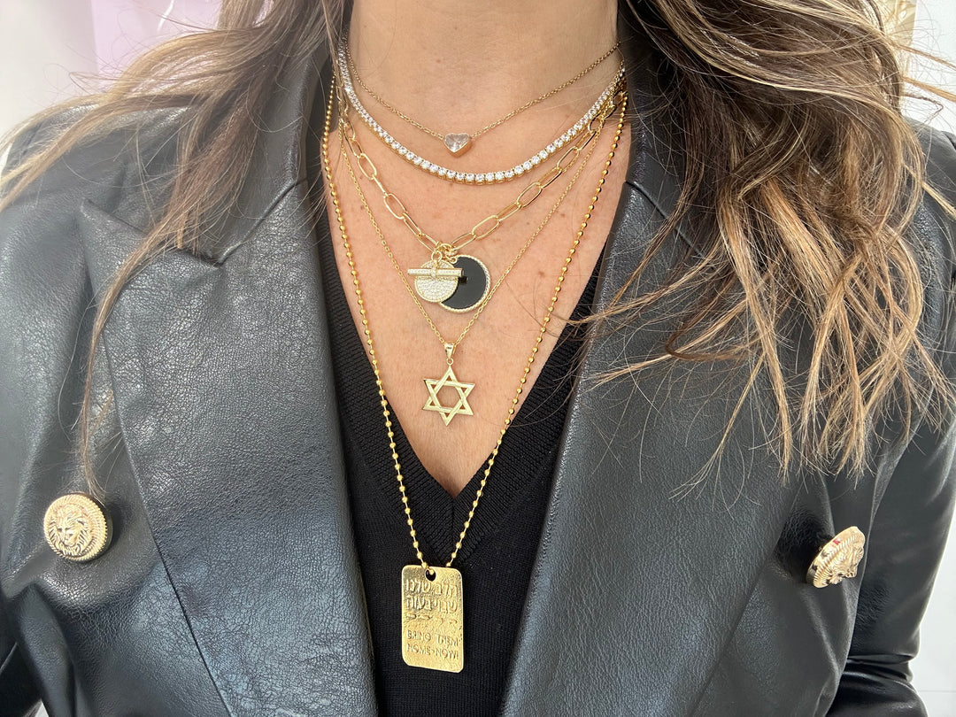 DISC &amp; TOGGLE CHARM NECKLACE
