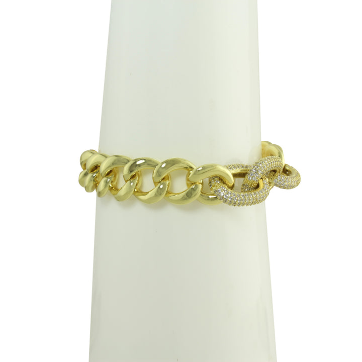 CZ interlocking link bracelet