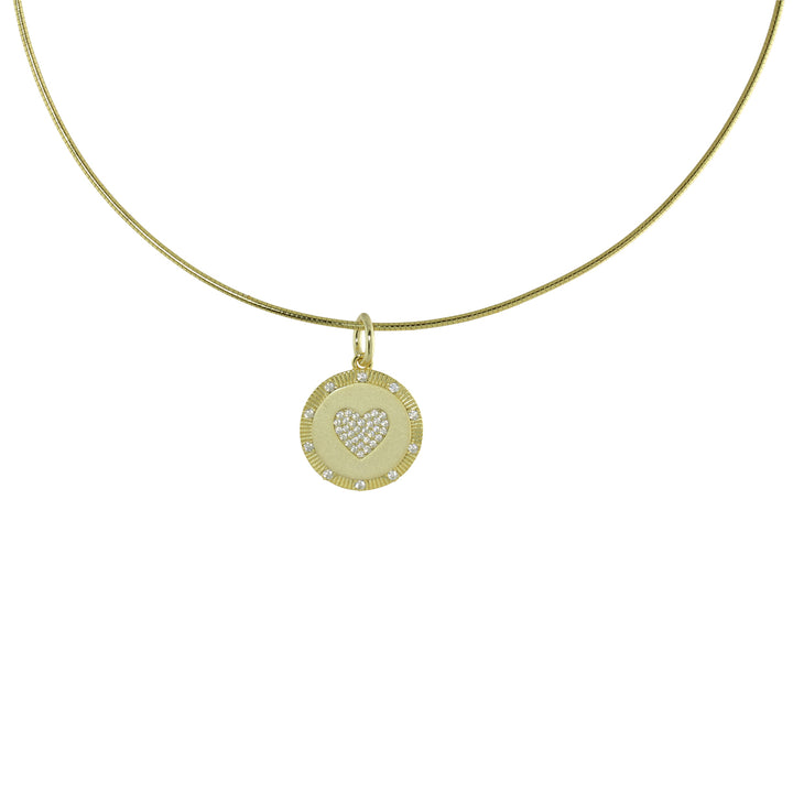 WIRE CHOKER DISC NECKLACE