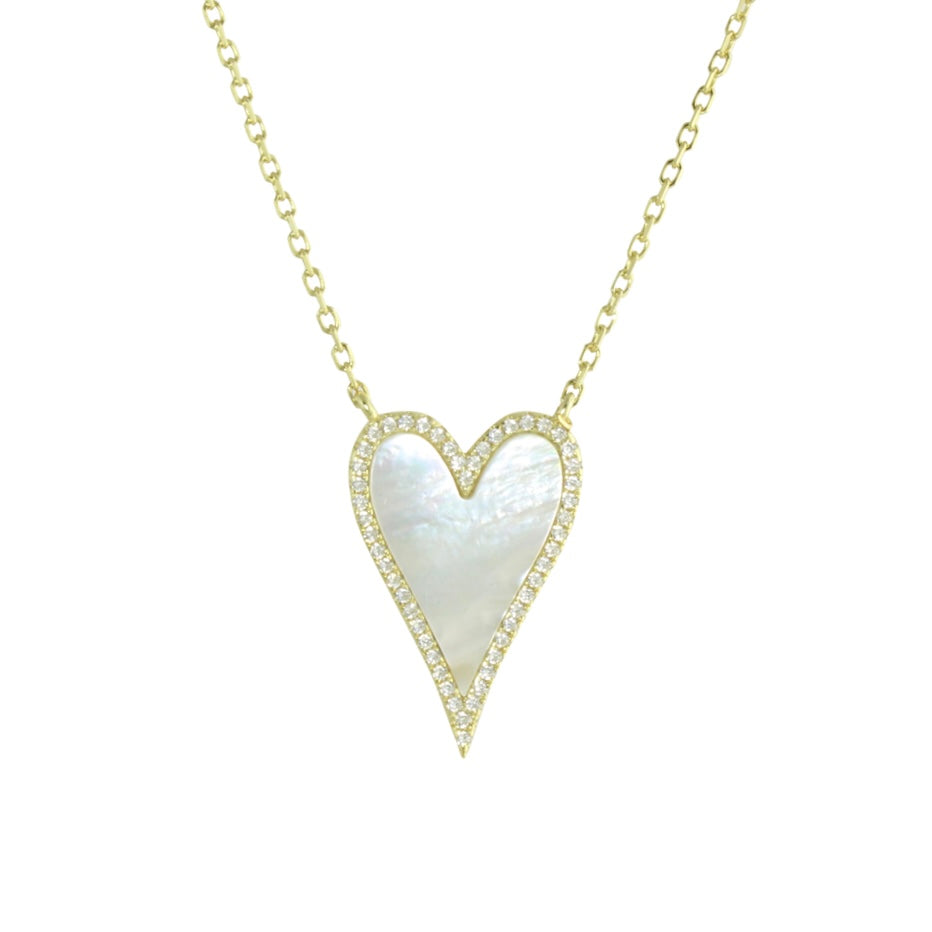 ELONGATED ENAMEL HEART NECKLACE