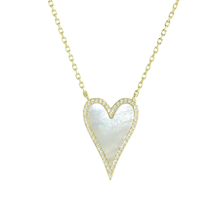 ELONGATED ENAMEL HEART NECKLACE