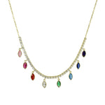 Multicolor marquee dangle necklace