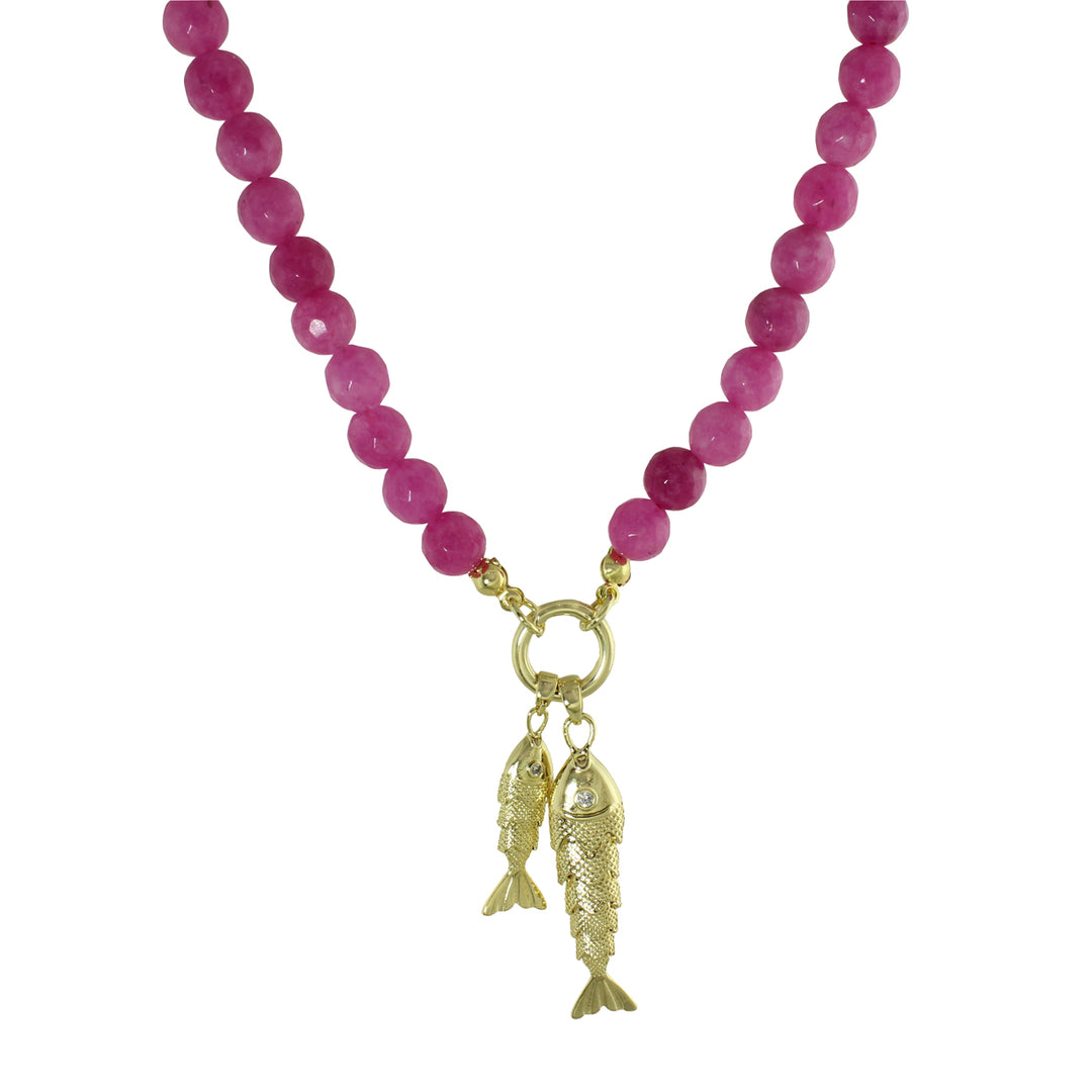 DOUBLE FISH BEAD NECKLACE