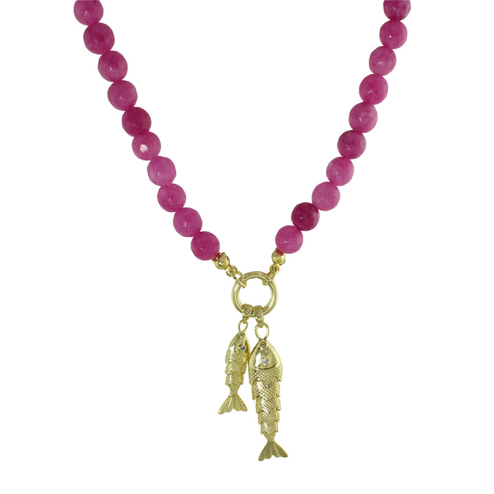 DOUBLE FISH BEAD NECKLACE
