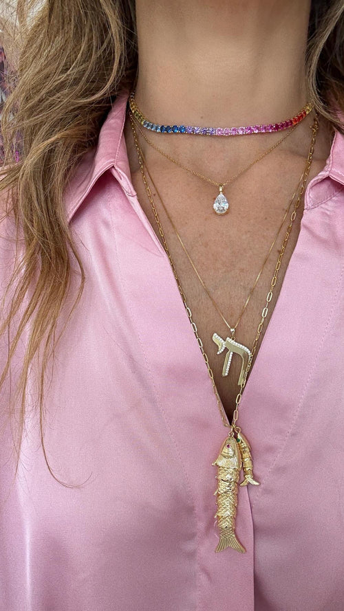 PEAR SOLITAIRE NECKLACE