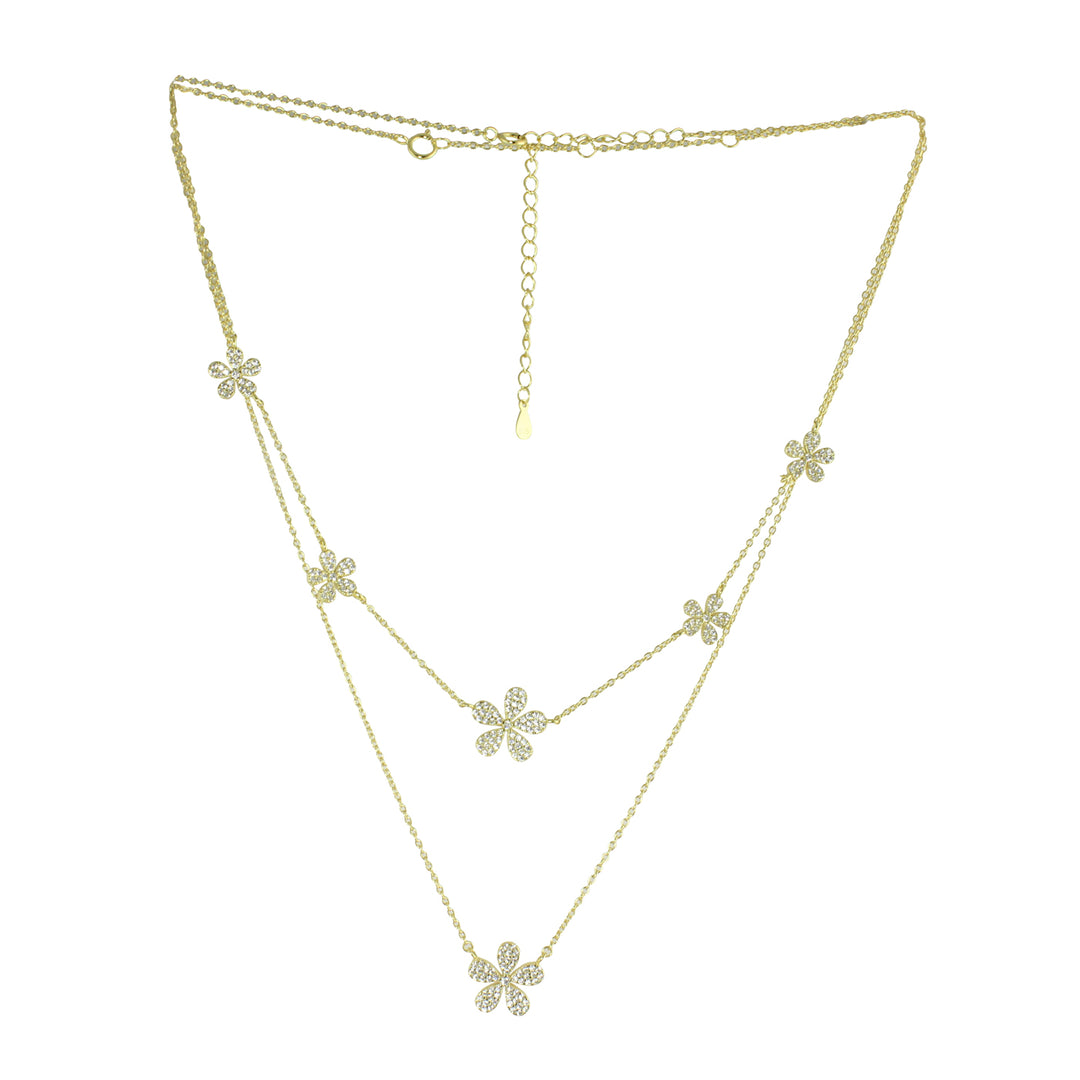 PAVÈ FLOWER STATION NECKLACE SET