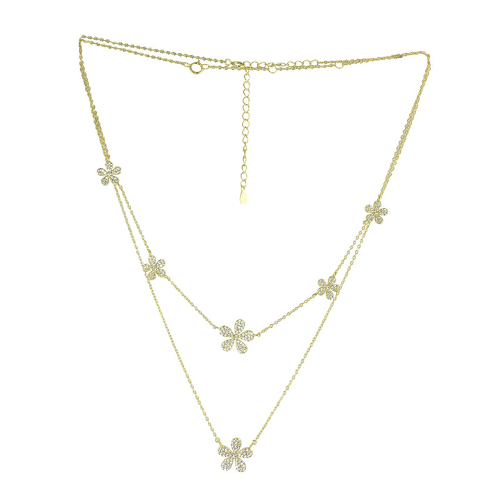 PAVÈ FLOWER STATION NECKLACE SET