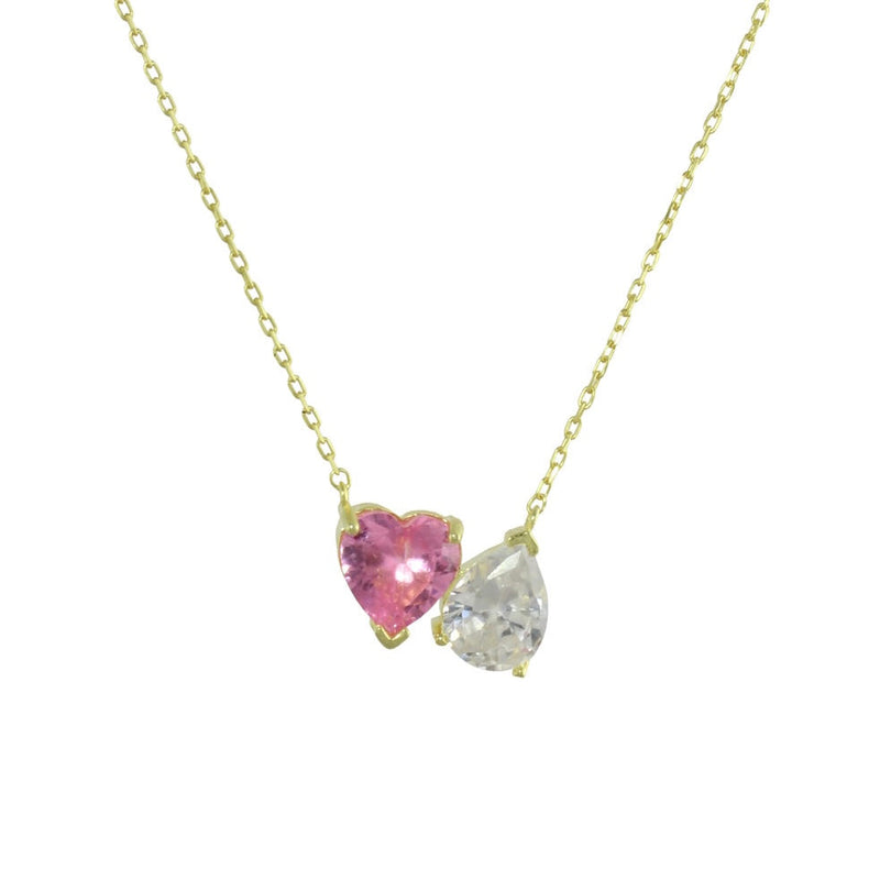Pink two stone necklace