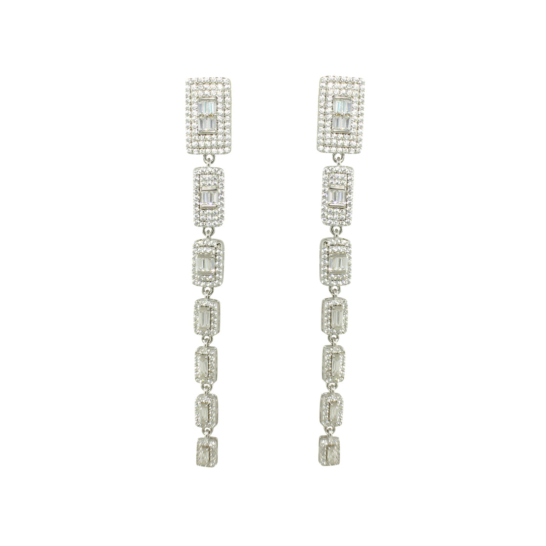 GRADUATING EMERALD CUT DROP EARRINGS