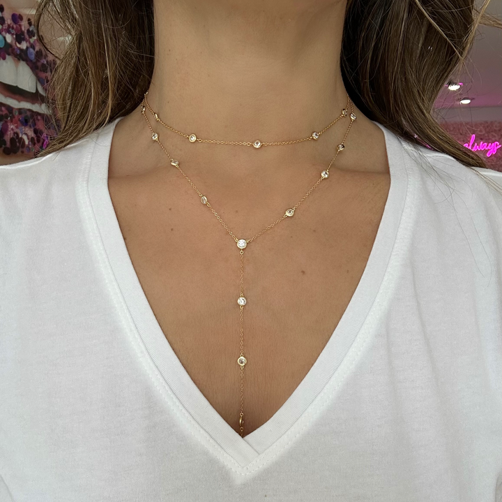 DIAMOND STATION CHOKER NECKLACE