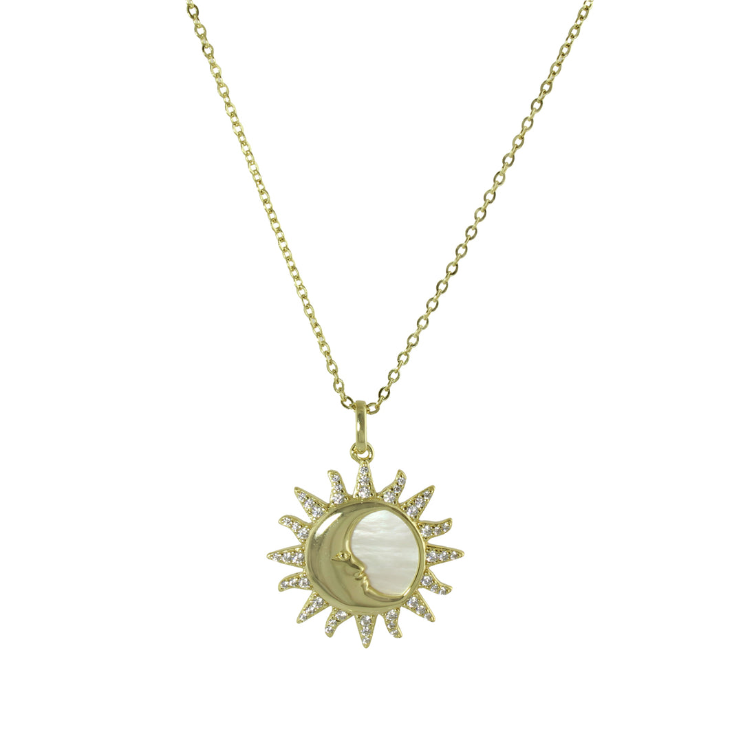 MOTHER OF PEARL SUN NECKLACE